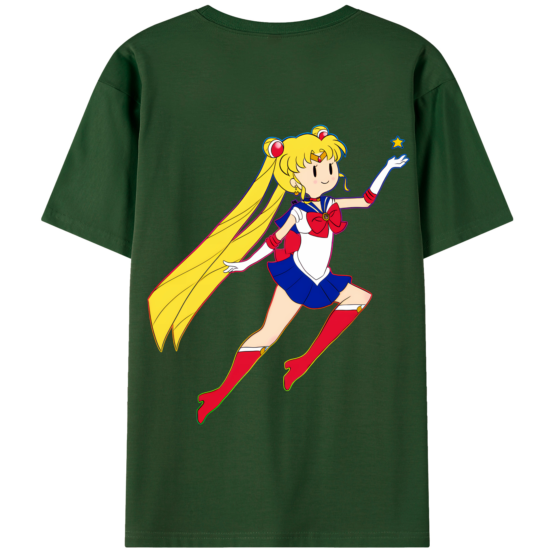 （画像用） 美少女戦士セーラームーン 月野 うさぎ つきの うさぎ Sailor Moon Tsukino Usagi 綿100％半袖Tシャツ（背面プリント）